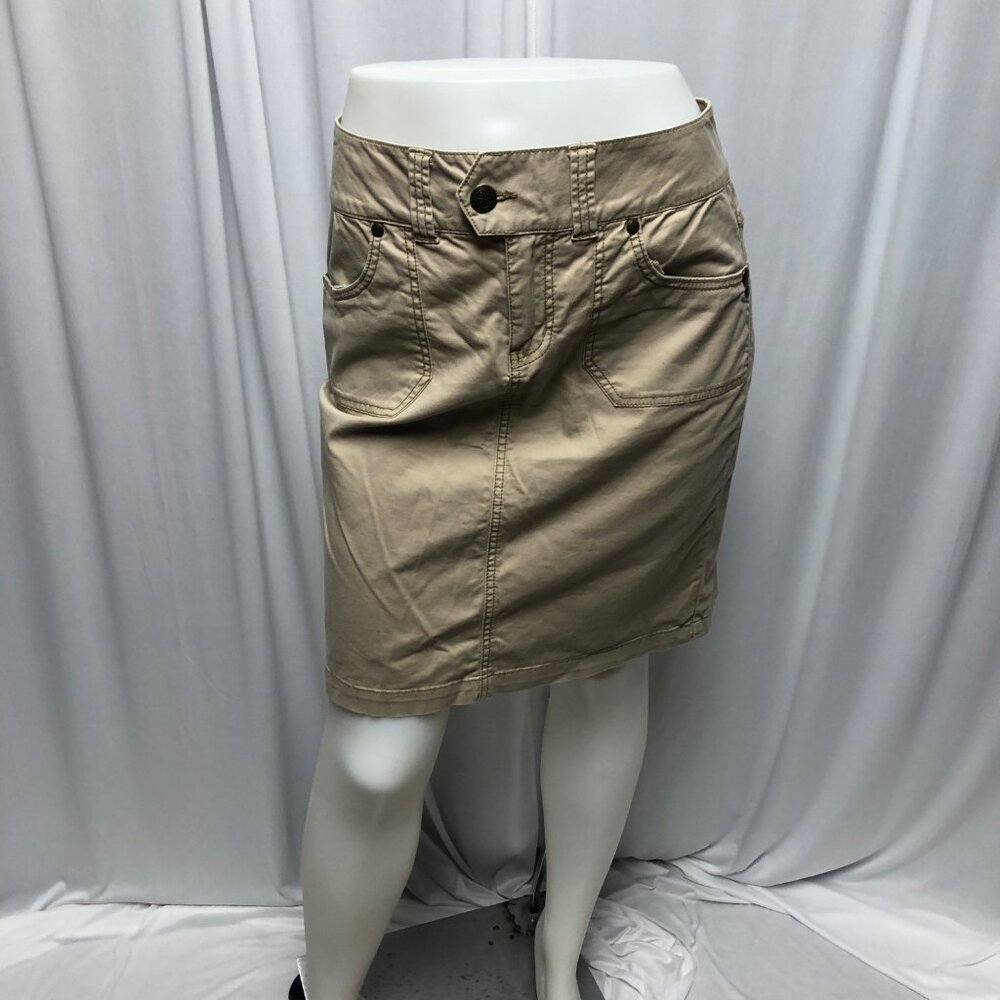 LA Blues Skirt Womens Size 8 Tan Cotton Pockets Above Knee Straight Casual Comfy